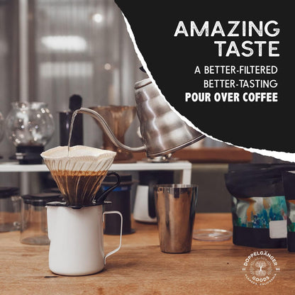 (2-Pack) Reusable Organic Cotton Pour Over Cone Filters for Hario V60 and Chemex Style Style Filters — Pourover Coffee Filter Maker Cup Ceramic, Glass, Plastic Dripper (Size 03, 1-6 Cups)