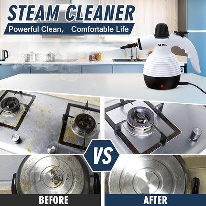 Handheld Steam Cleaner, Steamer for Cleaning, Multipurpose Portable Steam Cleaners for Home Use with Safety Lock and 10 Accessory Kit to Remove Grime, Grease, and More, Save Time and Effort