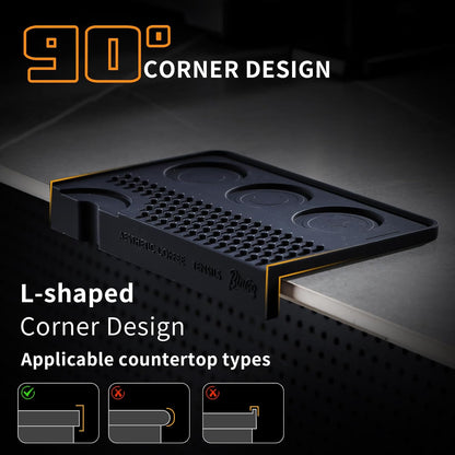 Espresso Tamping Mat for Counter - Ultra Thick Silicone Tamper Mat Coffee Bar Mat, 9.6''×5.9'' Espresso Mat for Countertops,Fits for Baristas Home Kitchen Bar, Waterproof