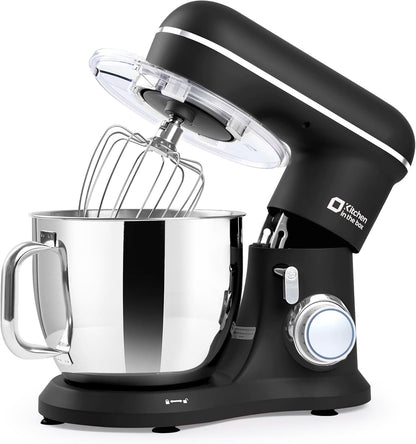 Kitchen in the box 7QT 900W 10-Speed Stand Mixer, Tilt-Head Kitchen Electric Mixer with Dough Hook, Whisk & Flat Beater(Onyx Black)