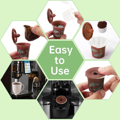 Aussen Disposable Coffee Paper Filters Replacement Kerig Filter Fit All Keurig Single Serve Filter Brands Compatible with Reusable Single Serve Pods Keurig Coffee Maker (White with Lid, 300pcs)