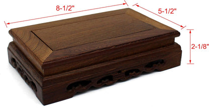 CVHOMEDECO. Primitives Rustic Rosewood Rectangle Display Stand Vase Pot Base Fishbowl Pedestal Stand. (8-1/2 Inch)