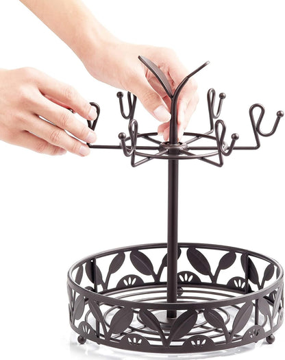 ALLCENER Mug Tree Countertop, Rotatable Mug Holder Stand with 6 Hooks for Coffee Bar Counter Cabinets and Kitchen Organizer