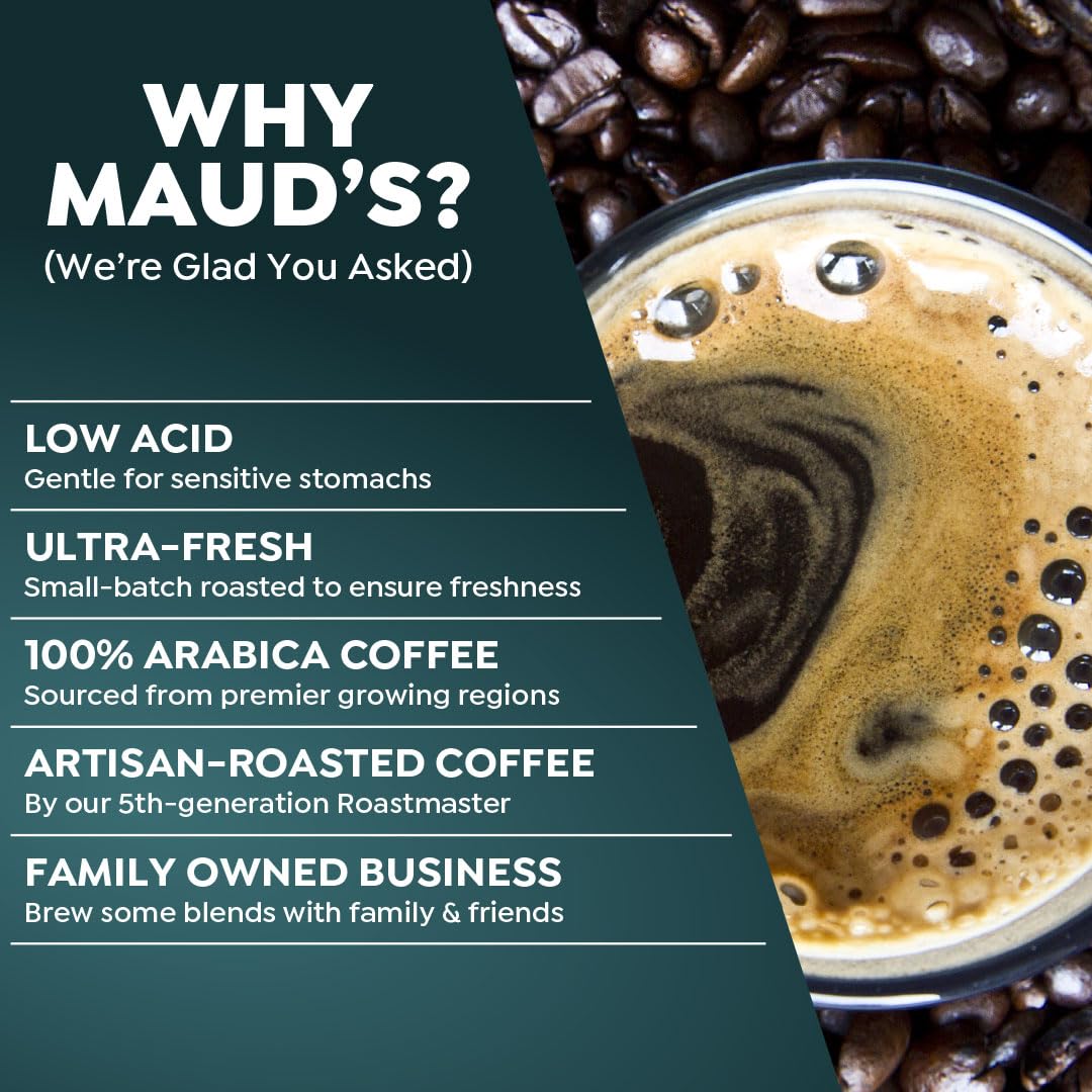 Maud's Decaf Kona Coffee Pods, 36 ct, Decaffeinated Medium Roast Coffee in Recyclable Single Serve Pods – 100% Arabica Coffee, Compatible with Keurig K Cups Maker