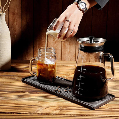 Aquach 34 Oz Cold Brew Coffee & Iced Tea Maker – Airtight Lid, Dishwasher Safe, Borosilicate Glass Caraf