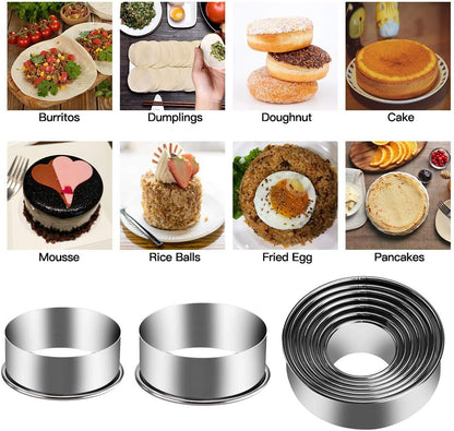 12 Pieces Biscuit Cookie Cutter Set With Tin Box Biscuit Plain Edge Round Cutters Metal Ring Baking Molds, Stainless Steel Cookie Dough Biscuit Muffins Cutters in Graduated Sizes