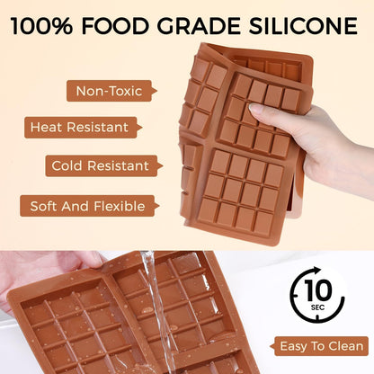 Chocolate Molds - Non-Stick Chocolate Bar Mold, Break Apart Chocolate Bar Maker Food Grade Deep Mold For Knafeh Pistachio Milk Home Diy - 1 Piece