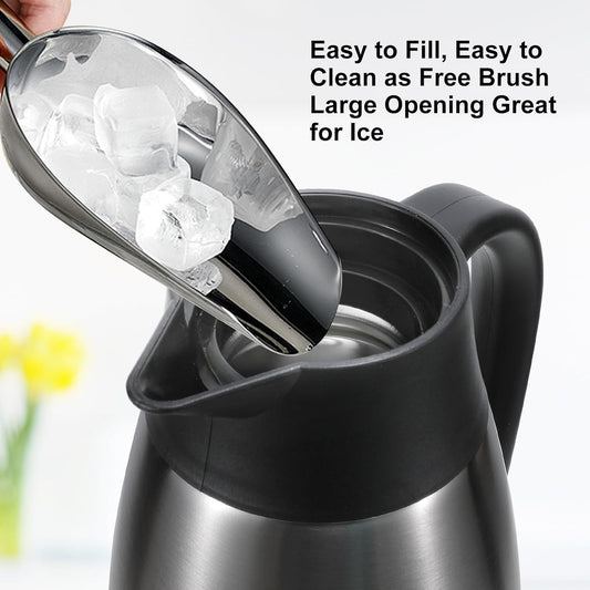 ThermoCafe 70 Oz Double Walled Vacuum Insulated Stainless Steel Carafe - Keeps Coffee & Water Hot for 12 Hours