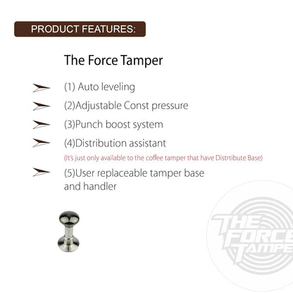 The Force Tamper Automatic Impact Adjustable Constant Pressure and Autoleveling Coffee Tamper Black Mirror Jellyfish AL Handle Set Pro (Duo-Distribute Set, 54.00mm)