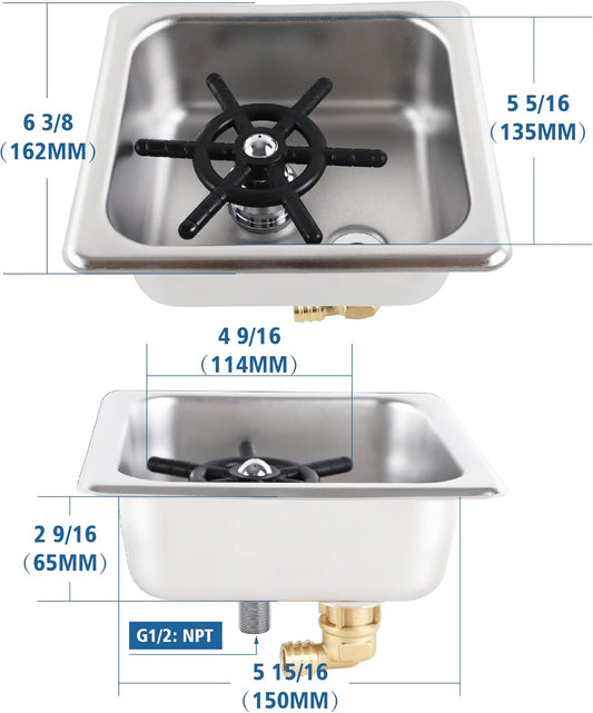 Pitcher Rinser Glass Rinser Espresso Rinser Drain and Drip Tray Solid Brass And 304 Stainless Steel Bar Glass Rinser for Kitchen Sink,Home Kitchen Hotel Cafe Restaurant