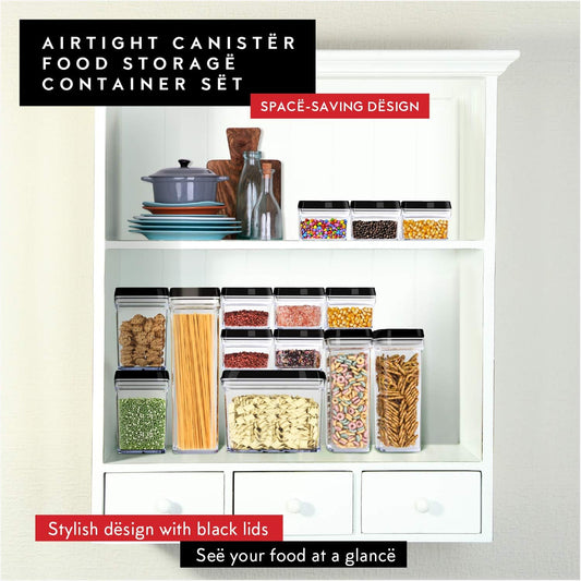 DWËLLZA KITCHEN Mini Airtight Food Storage Containers with Lids – Set of 6 Clear Plastic Small Pantry Containers for Spices, Candy, Nuts, Coffee or Tea, BPA-Free, Keeps Food Fresh & Dry