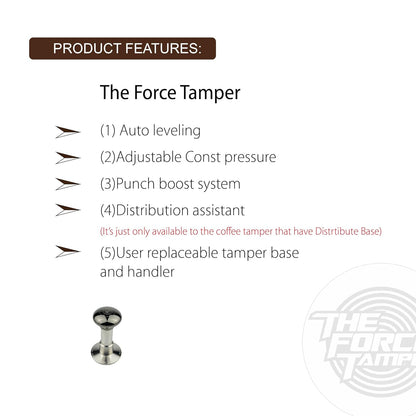 The Force Tamper Automatic Impact Adjustable Constant Pressure and Autoleveling Coffee Tamper Black Mirror Jellyfish AL Handle Set Pro (Waffle-Set, 58.50mm)