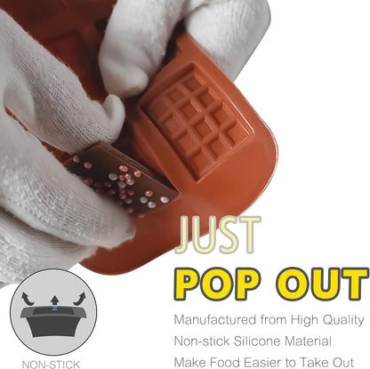 Anaeat Silicone Break Apart Chocolate Molds, Set of 4 Flexible Non-Stick Silicone Candy Protein and Energy Bar Molds for Mini Rectangle Chocolates and Candies - Just Pop Out