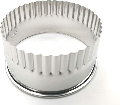 11 Piece Graduated Sizes Fluted Edge Round Pastry/Cookie Cutter Set Heavy Duty 18/8 304 Stainless Steel – Metal Engrave Size –Tin Storage Box for Scones, Pastries, Baking, Desserts, Muffins,