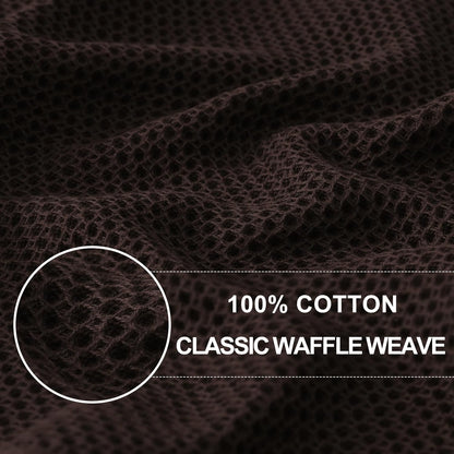 Homaxy 100% Cotton Waffle Weave Kitchen Dish Towels, Ultra Soft Absorbent Quick Drying Cleaning Towel, 13 x 28 Inches, 6-Pack, Dark Brown