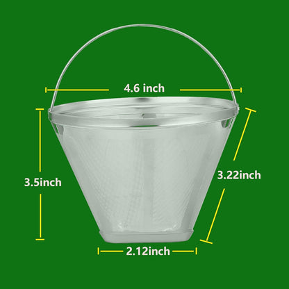 Reusable #4 Cone Coffee Filters for Ninja Dual Brew Pro Coffee Makers,Compatible with Ninja CFP301 CFP201,8-12 Cup Stainless Steel Basket