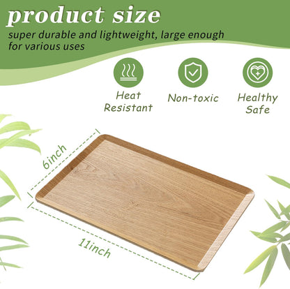 Wooden Trays for Eating, Decorative Serving Trays for Party, Great for Tea Tray, Bar Tray, Breakfast Tray - 6 x 11 Inch