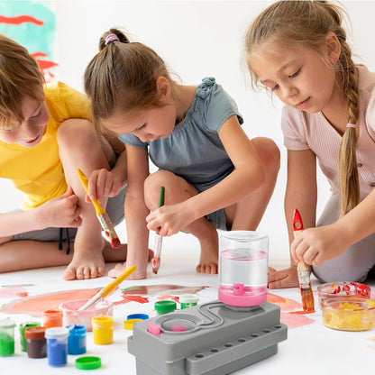 Paint Brush Cleaner, Paint Brush Rinser with Drain and Brush Holder, Paint Brush Washer Water Recycling Brush Cleaner Rinse Cup, Paint Brush Cleaner Tool for Acrylic, Watercolor, Water-Based Paints