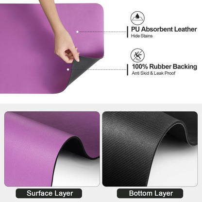Dish Drying Mat for Kitchen Counter | Coffee Bar Mat for Countertops | Heat Resistant Drainer Mat with Non-slip Rubber Backed | Hide Stain Kitchen Absorbent Draining Mat | Purple 18"x32"