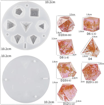 7 Cavities Dice Resin Mold - Resin Casting Silicone Molds for Home Decor & Candle Making Wave Spiral Mold