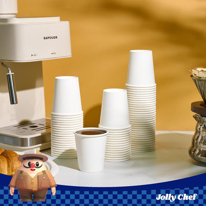 JOLLY CHEF 500 Count 5 oz Paper Cups, Disposable Bathroom Mouthwash White Drinking Cups for Home, Office, School, Store Use