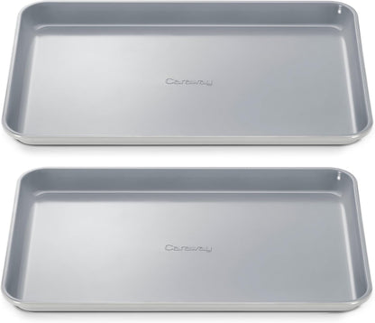 Caraway Non-Stick Ceramic Medium Baking Sheet - Naturally Slick Ceramic Coating - Non-Toxic, PTFE & PFOA Free - Perfect for Baking, Roasting, and More - Medium (15" x 10") - Gray