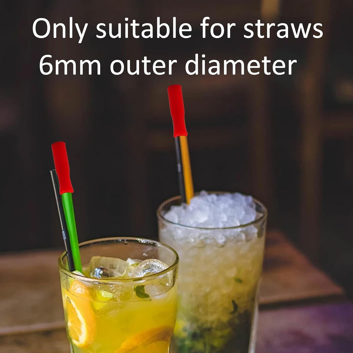 pson 8Pcs Silicone Straw Tips, Food Grade Reusable Anti-Scald/Cold Straw Covers Fit for 8mm Stainless Steel Straws(Red)