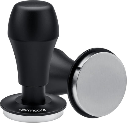 Normcore 49mm Coffee Tamper V4.1 with Click Sound Feedback, Spring Loaded Tamper With Stainless Steel Flat Base, Compatible with 49mm Espresso Machine Portafilter, Black