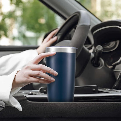20 oz Tumbler with Lid Stainless Steel Insulated Tumblers Bulk Double Wall Vacuum Cups Powder Coated Travel Mug Keep Drinks Cold and Hot, Navy, 12 Pack