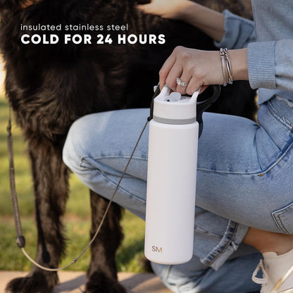Simple Modern Water Bottle with Straw Lid | Vacuum Insulated Stainless Steel Metal Thermos | Reusable Leak Proof BPA-Free Flask for Sports Gym | Summit Collection | 30oz, Supersonic Blue