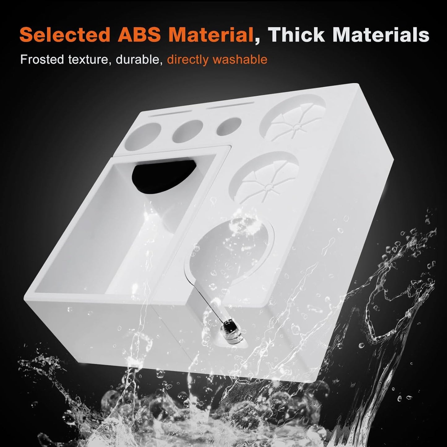 PUSEE Espresso Knock Box & Tamp Station, 9 in 1 Espresso Organizer, Fit 51,54,58MM Tamper, Distributor, Portafilter & Puck Screen Accessories, Detachable Knock Box