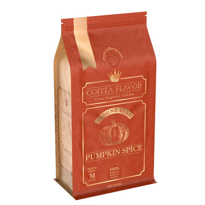 Flavored Ground Coffee – Spice Pumpkin, 100% Arabica, Single Origin, Medium Roast, USDA Organic, Naturally Flavored – by Coffea Flavor