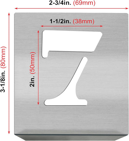 HAUTMEC Vintage Aluminum Numbers Stencils, 0 to 9 Aluminum Stencils & Holder, 2"(50mm) Numbers, Shop Stencil, Advertising Stencilling, Craft-Printing, Reusable HD00002