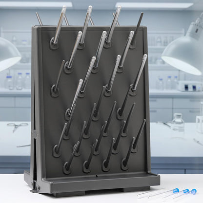 54 Pegs Lab Drying Racks Double Sided Pegboard Bench-top Wall-Mount Laboratory Glassware Detachable PP Test Tube Drying Draining Rack Cleaning Equipment