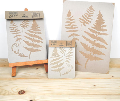 NAKLEO Painting Stencil for Crafts A5 5.9” x 8.3”, Fern Leaf Frond Pattern, Reusable Plastic DIY & Scrapbooking Drawing Template, Decoupage Art Home Decor, Wall Wood Fabric Furniture
