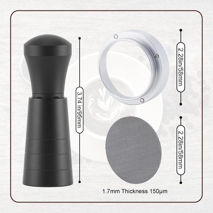 58mm WDT Tool Espresso Accessories Kit,GdHaHSP Dosing Funnel and Puck Screen Set,Espresso Stirrer Distribution Tool,Espresso Whisk for espresso tools