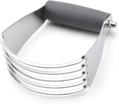 Spring Chef Medium Size Gray Dough Blender For Baking, Professional Dough Cutter Tool, Stainless Steel Pastry Cutter Tool with Durable & Thick Blades, Dishwasher Safe Pastry Blender for Easy Mixing