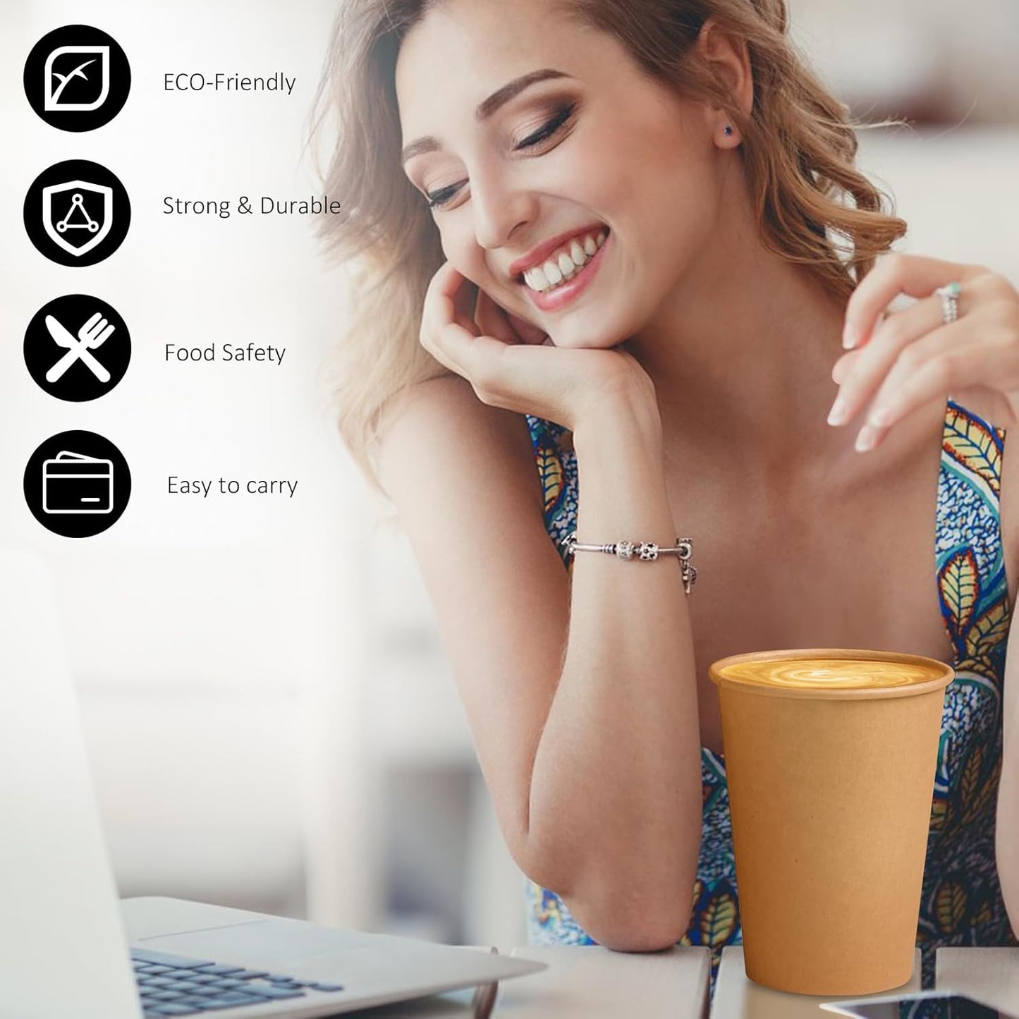 180 Pack 12 OZ Paper Cups, Brown Kraft Disposable Paper Coffee Cups 12 oz, Unbleached Paper Cups for Hot/Cold Beverage Party, Picnic, Travel, and Events.