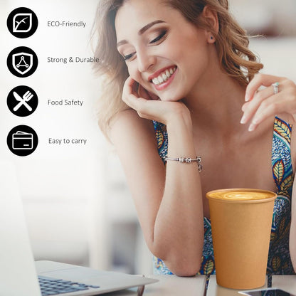 180 Pack 12 OZ Paper Cups, Brown Kraft Disposable Paper Coffee Cups 12 oz, Unbleached Paper Cups for Hot/Cold Beverage Party, Picnic, Travel, and Events.