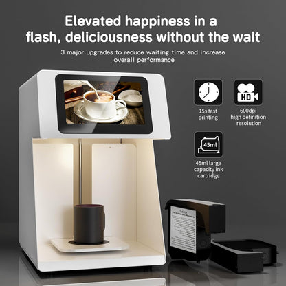 Coffee Latte Art Machine - 5-Second Custom Coffee Printer for Lattes, Breads & Cookies | Boost Drink Interest & Social Media Buzz | Perfect for Cafés, Bakeries & Home Use | 600DPI Resolution