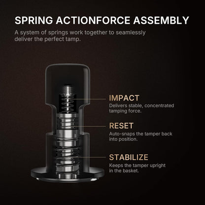TIMEMORE 58mm Espresso Tamper - Stainless Steel & Aluminum Impulse Impact Coffee Accessories with Sound Feedback for Barista, Spring-Loaded Hand Tamper Tool Fits 58mm Portafilter (4 Springs Included)