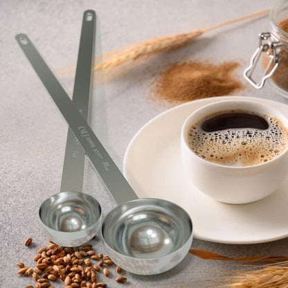2PCS 1 Tablespoon Coffee Scoop, 9" Long Handle Measuring Spoon, One tbsp (15 ml) Stainless Steel Scooper