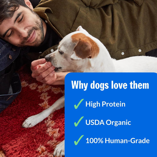 PetPlate Beef and Sweet Potato Bites, Human Grade Dog Treats, All Life Stages, Grain-Free, Organic and Real Ingredients, High Protein, Healthy Snacks (Pack of 1, 4.5 Ounce)