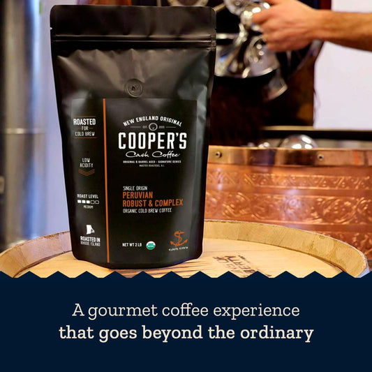 Organic Cold Brew Coffee Peru Reserve Single Origin Peruvian Coarsely Ground - 2 lb. Bag - Medium Roast