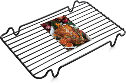Roasting Rack,Heavy Duty Turkey Rack for Roasting Pan,Oven Roasting Rack Insert for Baking,Oven Cooking,Cooling and Grilling with Integrated Feet,Nonstick Coating,Dishwasher Safe(12"x 7.5")