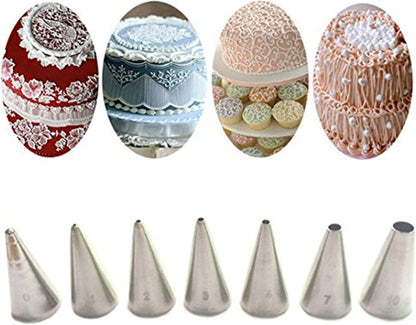 Cake Decorating Set, 7 Pieces Stainless Steel Icing Piping Nozzles Tips Kit - Christmas Holiday Birthday Anniversary Wedding Cupcakes Cakes Cookies Dessert Candy Pastry DIY Making Tools #6