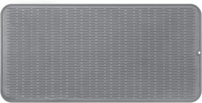 Silicone Dish Drying Mat for Multiple Usage,Easy clean,Eco-friendly,Heat-resistant Silicone Mat for Kitchen Counter or Sink,Refrigerator or Drawer Liner Grey 5XL 36inches x 18inches