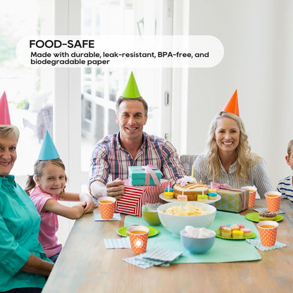 500 Pack 5oz Paper Cups, Multicolor Paper Disposable Cups, Small Mouthwash Cups, Cold Beverage Drinking Cup for Party, Travel and Event (Dots)