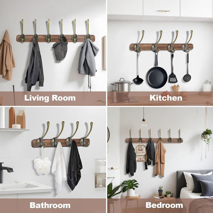 Wall Hooks for Hanging, 15-Pack Heavy Duty Metal Coat Hooks, for Living Room, Bathroom, Kitchen, Bedroom for Towel, Hat, Key, Closet, Bag (Bronze)
