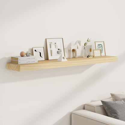 48" Solid Wood Floating Shelves, 9.3 Inch Deep Floating Shelves for Wall, Rustic Wooden Shelves for Wall Decor, Large Fireplace Mantel for Storage, Deep Floating Shelf Set of 1, Burlywood